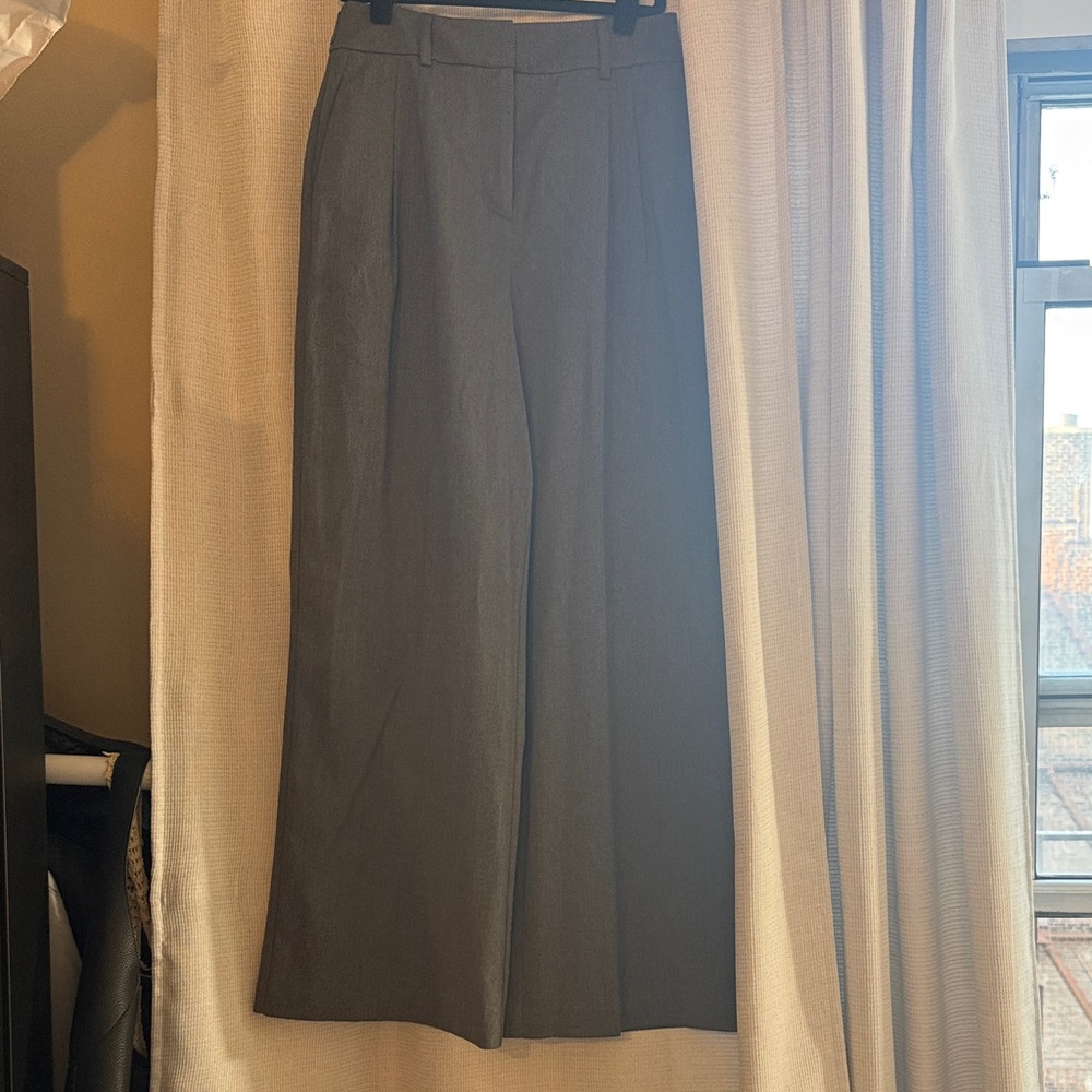 Tala like new adjustable Tailored Wide-Leg Trousers in Charcoal Gray